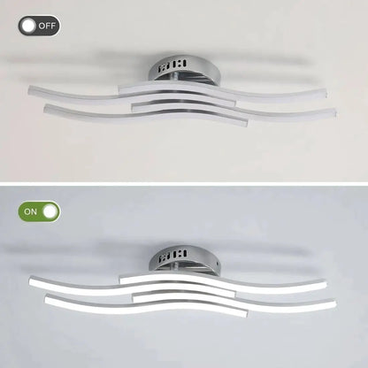 Ceiling light fixture with switch indicating 'Off' and 'On' states on a white background