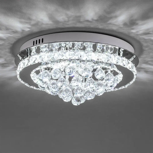 Crystal ceiling light fixture on a gray background